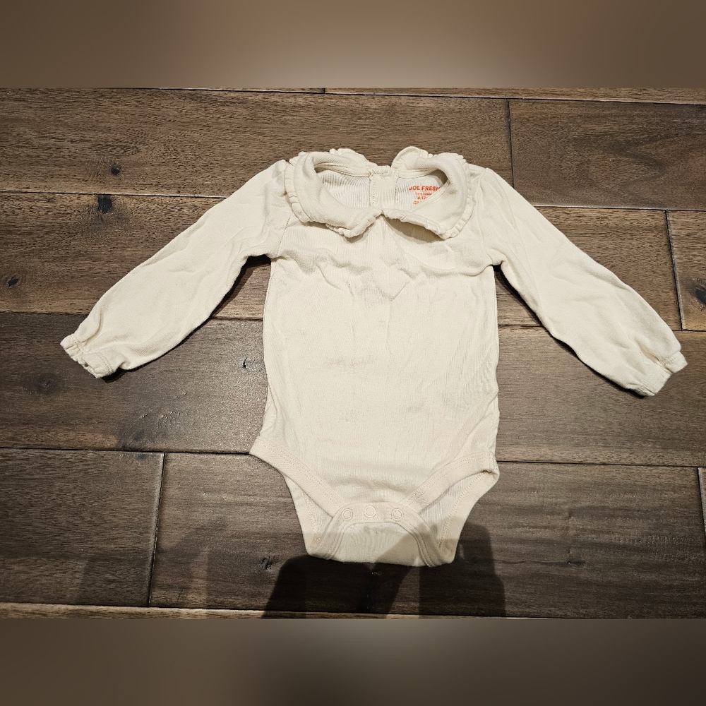 Joe Fresh Baby Girl White Collared Onesie 6β12 Months Long Sleeve